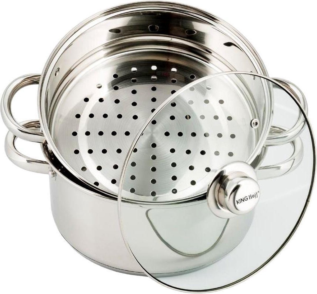 Kinghoff 3315 stoompan - ø18 cm - rvs - alle warmtebronnen