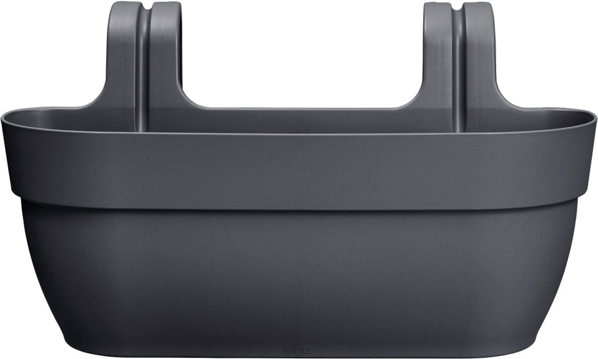 Elho vibia campana easy obešalnik l 46 - balkonska škatla s kavlji za obešanje - 100% reciklirana plastika - ø 46,0 x v 26,5 cm - antracit