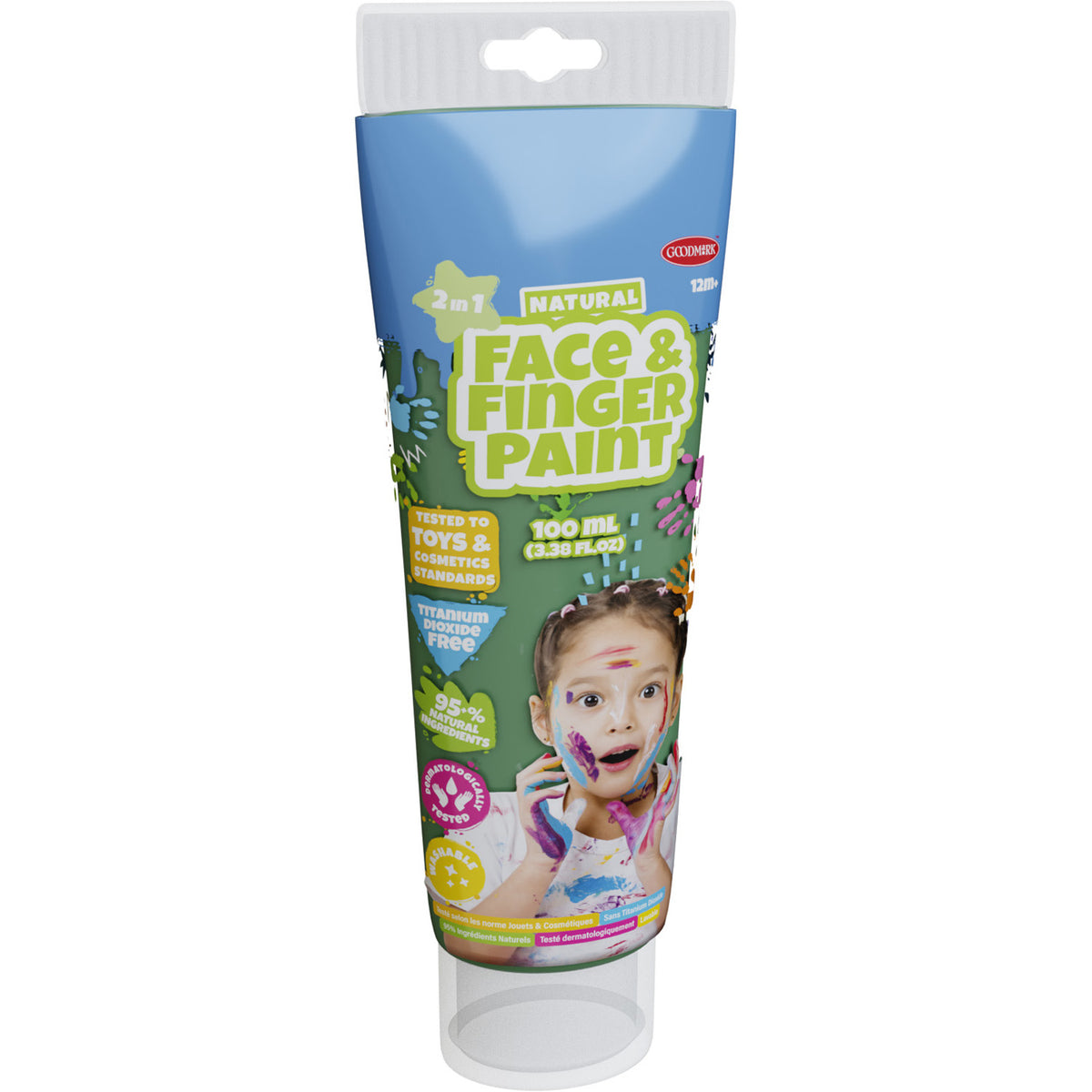 Boti natural face fingerpaint tube - green, 100ml