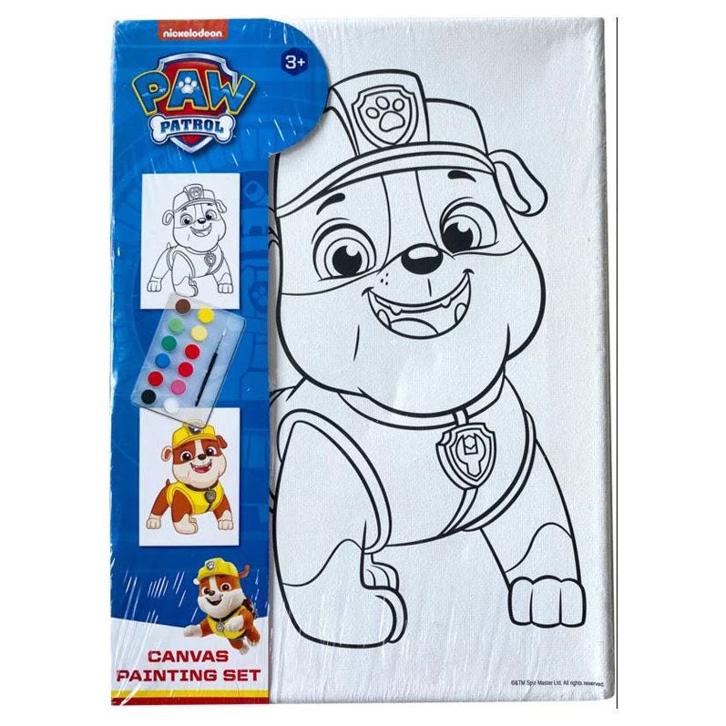 Set za slikanje na platnu patrulja šap vklj. 12 različnih barv akvarela + čopič 18x25cm