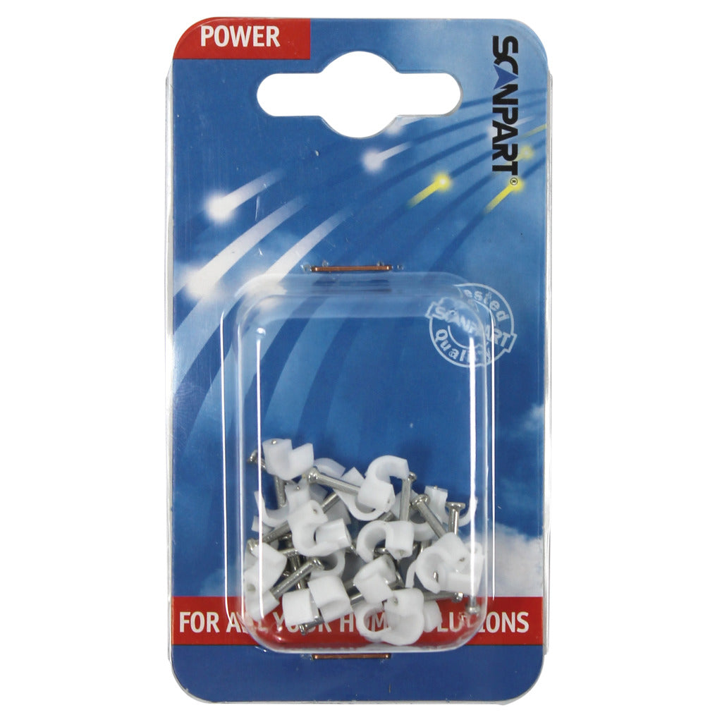 Scanpart kábelkapcsok 5mm kerek fehér a25
