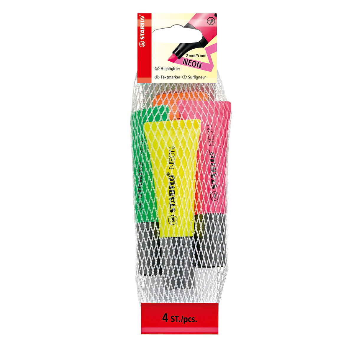 Stabilo neon - highlighter - 4 darabos szett