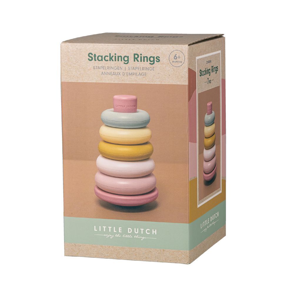 Rubo toys little dutch stacking rings pink