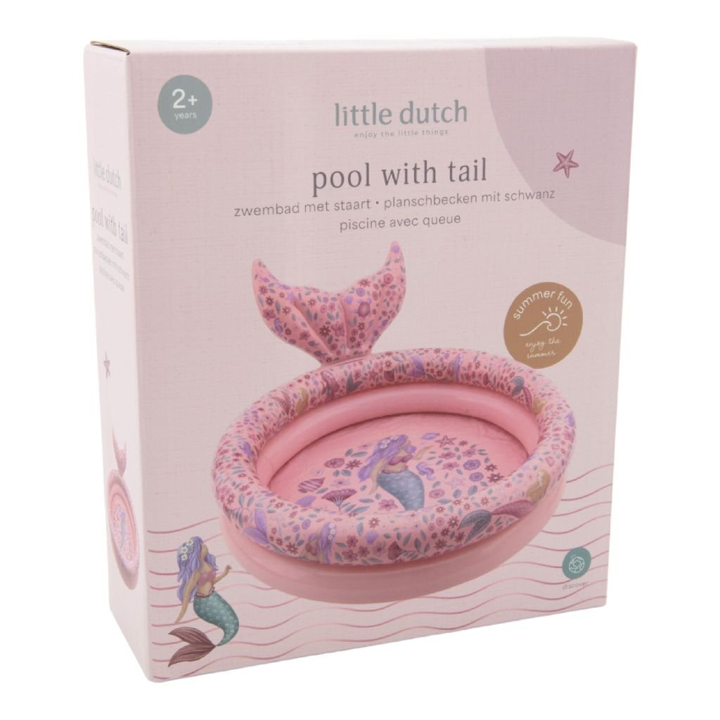Little Dutch dreamy mermaid swimming pool with tail 80 cm pink