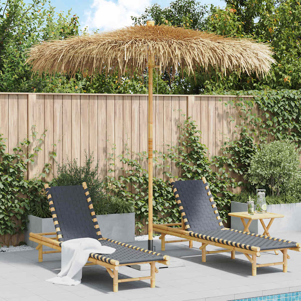 Vidaxl Bamboo Parasol with Banana Leaf Roof 210cm