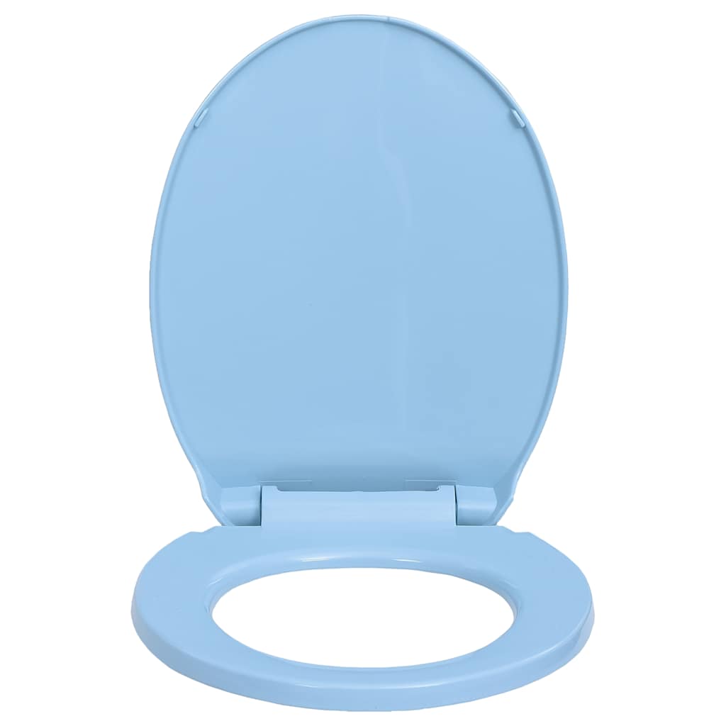 Vidaxl toilet seat soft-close oval blue