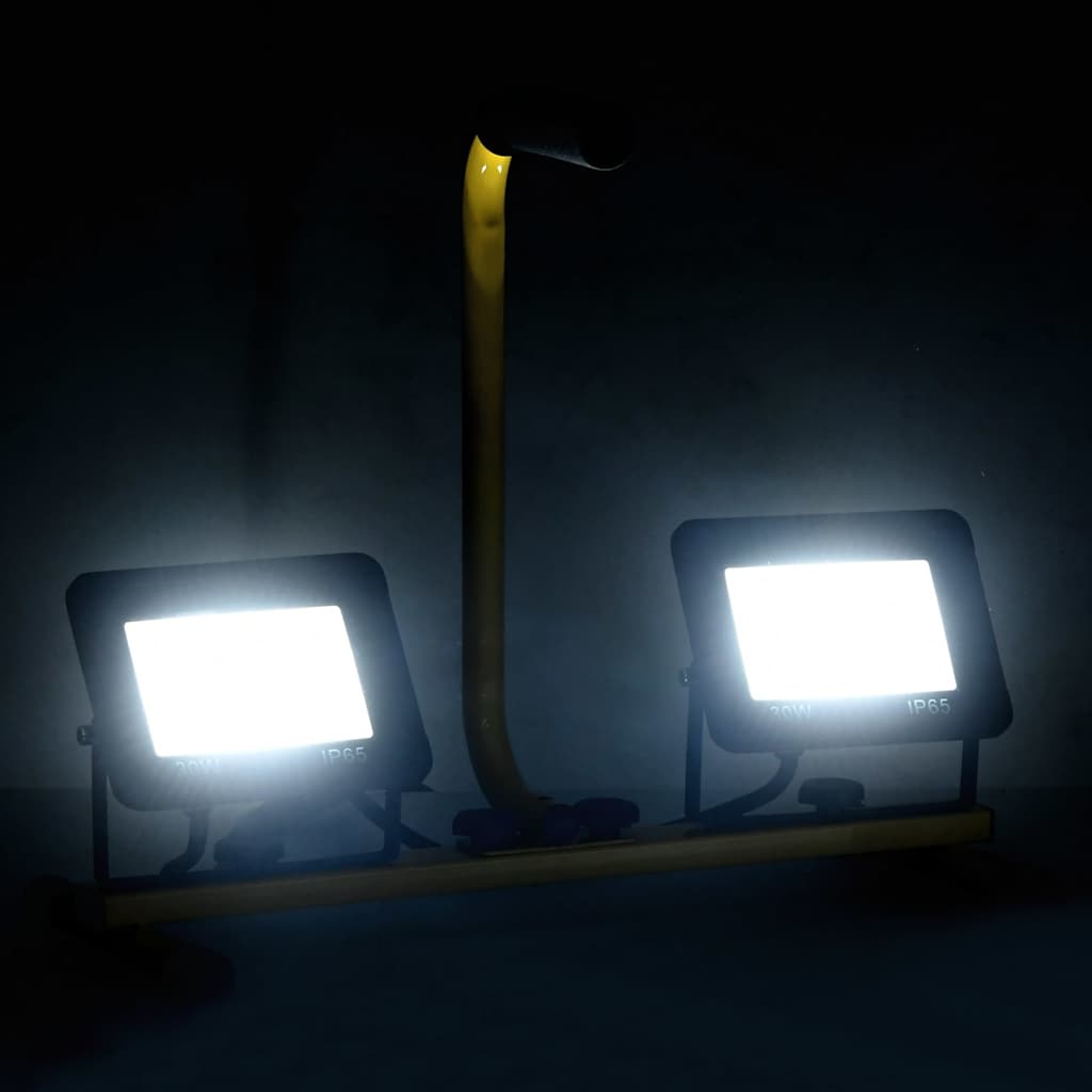 Vidaxl spotlight with handle LED 2x30 W cold white