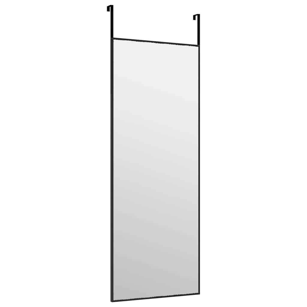 Vidaxl dveřní zrcadlo 30x80 cm skleněné a hliníkové černé