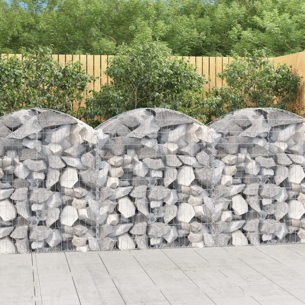 Vidaxl vaulted gabion basket 100x50x100 120 cm galvanized iron