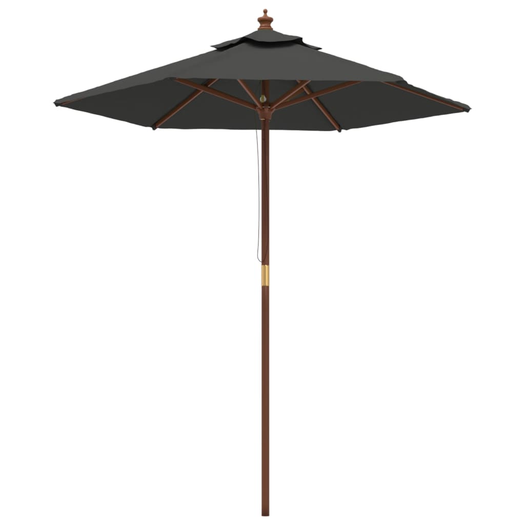 Vidaxl parasol with wooden pole 196x231 cm anthracite-colored