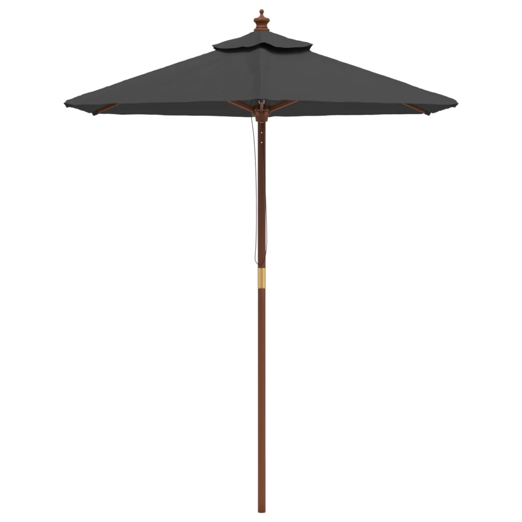 Vidaxl parasol with wooden pole 196x231 cm anthracite-colored