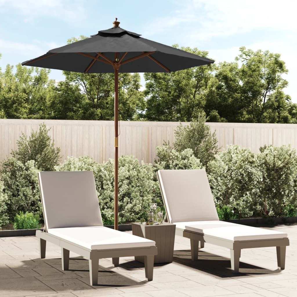 Vidaxl parasol with wooden pole 196x231 cm anthracite-colored
