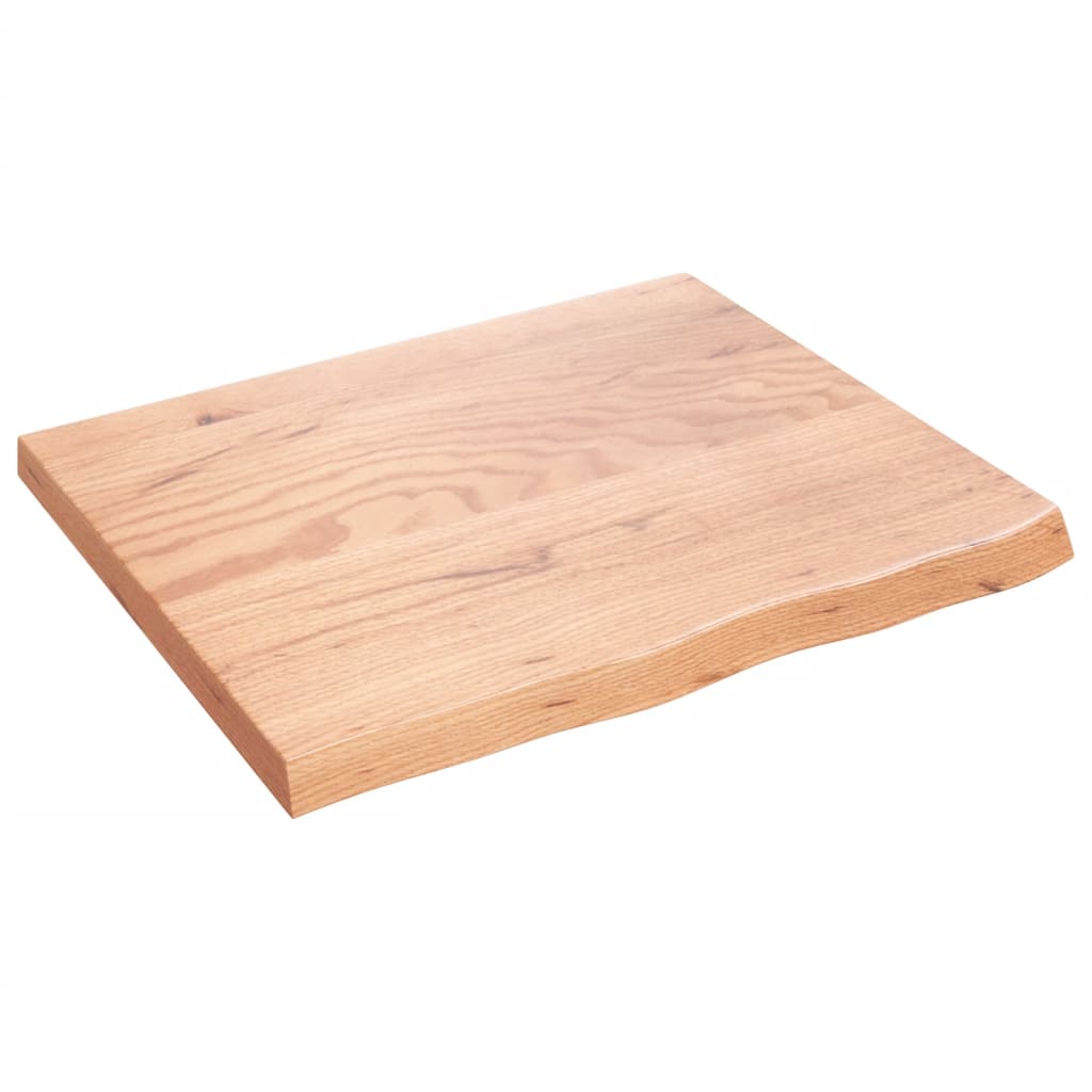 Vidaxl wandschap 60x50x(2-4) cm behandeld massief eikenhout lichtbruin