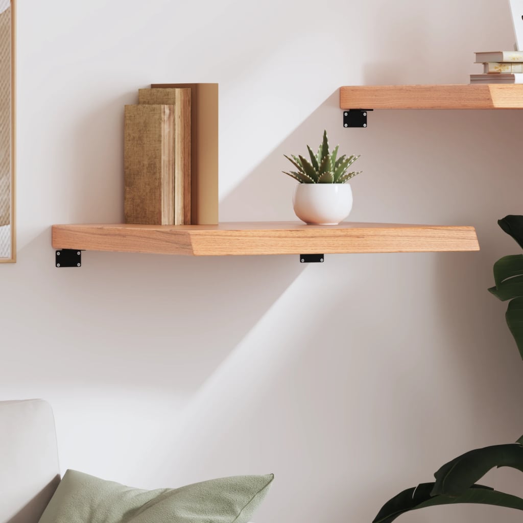 Vidaxl wandschap 60x50x(2-6) cm behandeld massief eikenhout lichtbruin