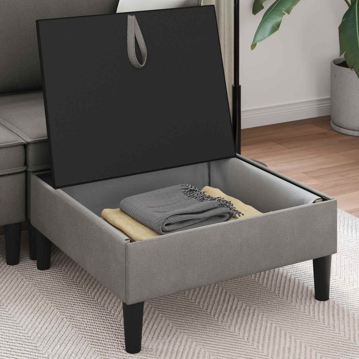 Vidaxl sofa kruk met opslag donkergrijs fluweel