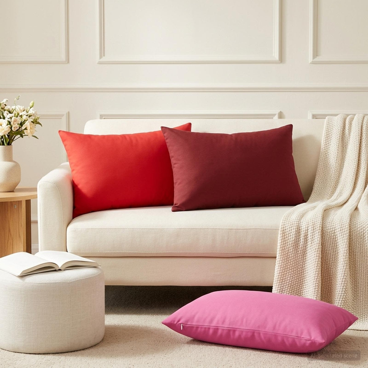 Vidaxl kussensloop 2 pcs heerlen rood 50 x 75 cm polyester