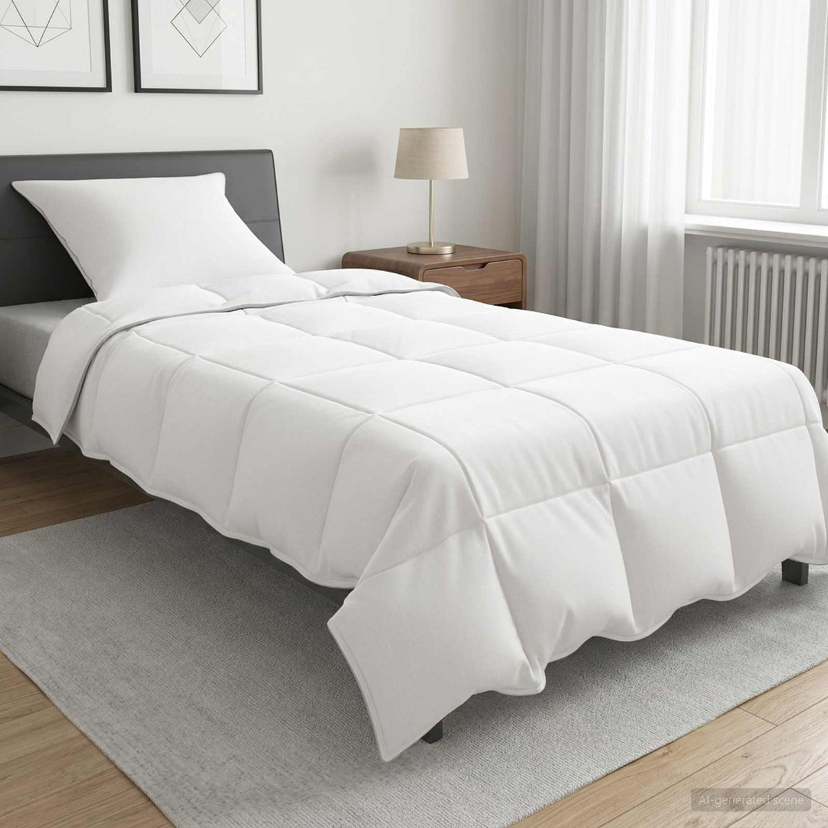 Vidaxl winter dekbed wit 140 x 220 cm bamboe