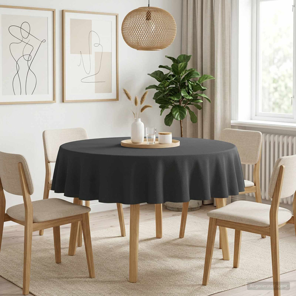 Vidaxl tafelkleed 5 st rond donkergrijs ø 180 cm