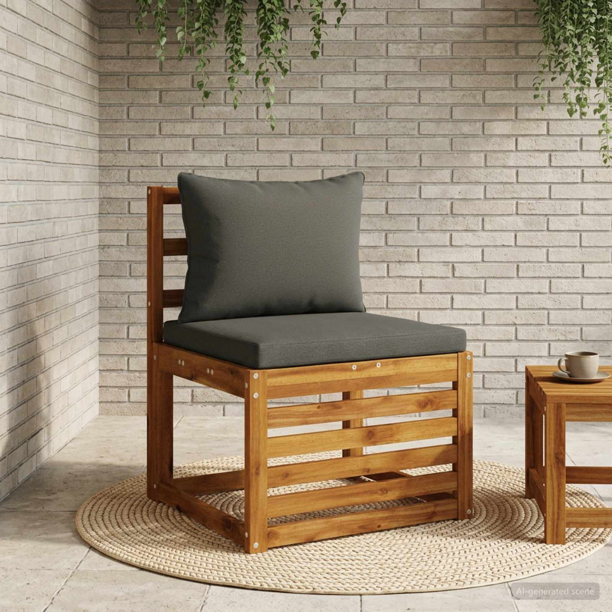 Vidaxl rugkussen putten 100% polyester antraciet 60 x 40 x 15 cm