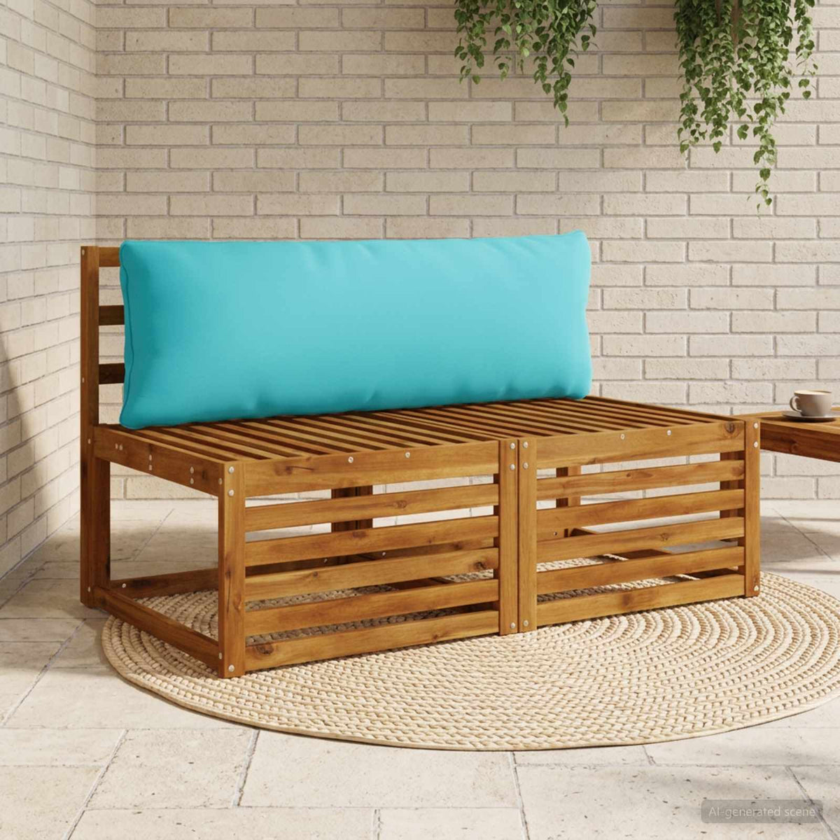 Vidaxl rugkussen putten 100% polyester turquoise 120 x 40 x 15 cm