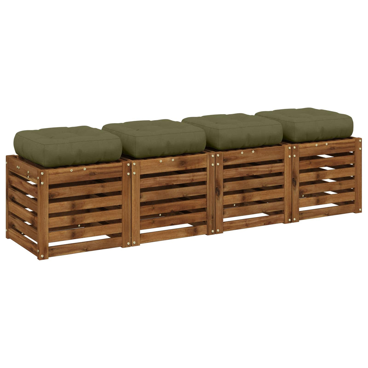 Vidaxl 4-piece zitkussens vianen 4 st 100% polyester olijfgroen