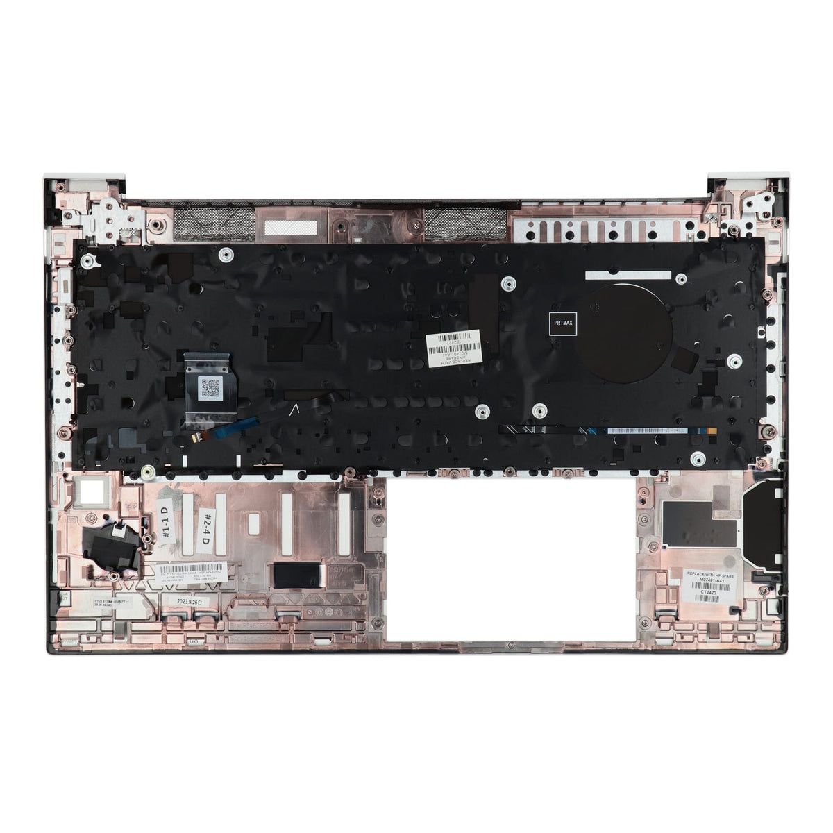 HP laptop keyboard AZERTY BE + top cover, backlight - silver
