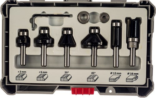 Bosch 8-piece mixed milling set - shaft diameter 8 mm