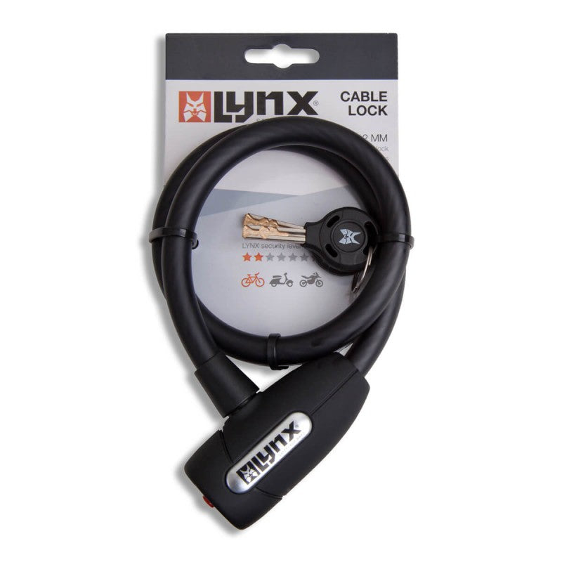 Lynx Cable Lock 60cm - kalená oceľ, automatické kliknutie, vrátane 2 kľúčov