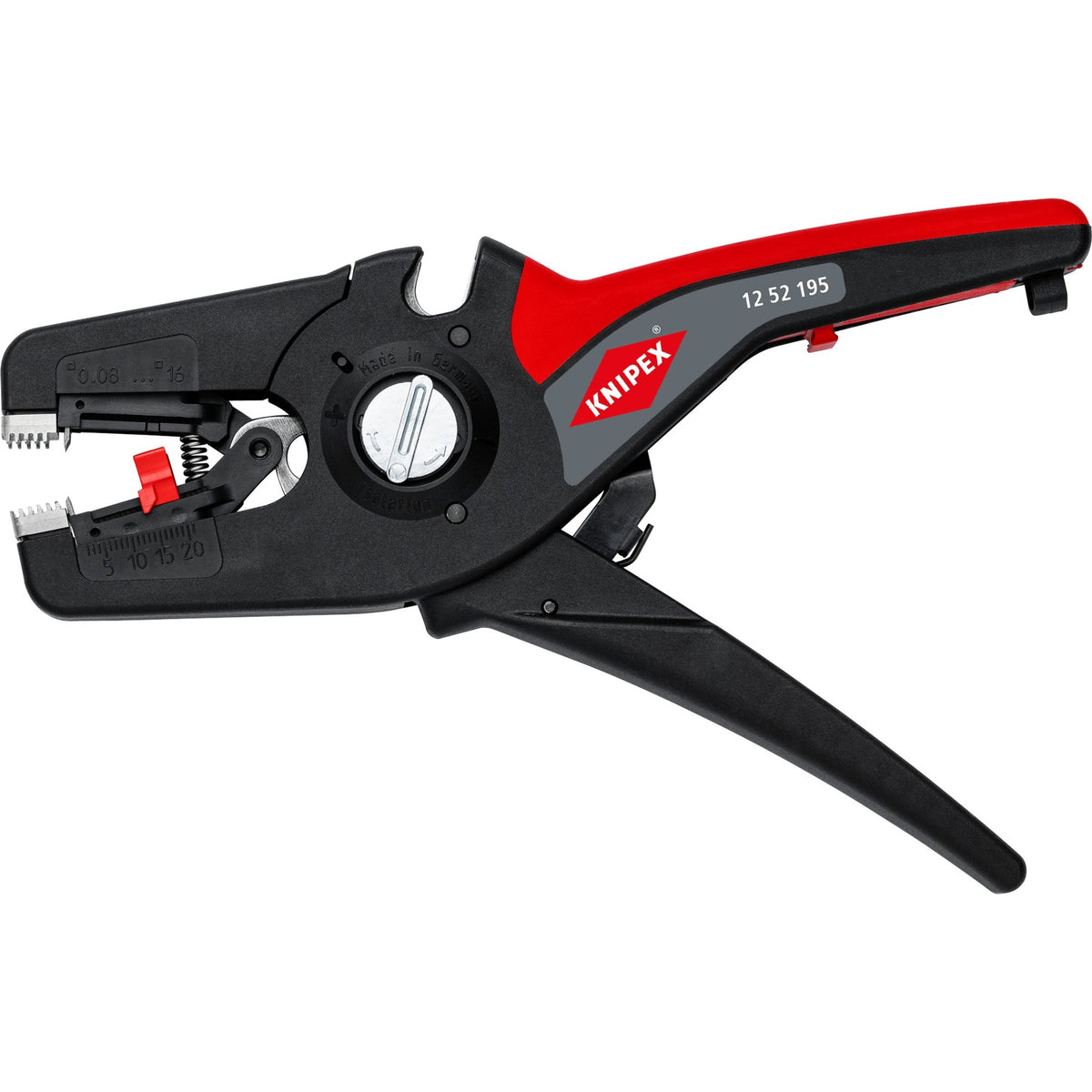 Alicate automático para descascar fios Knipex | comprimento 195 mm | 0,08-16 (awg 28-5) mm² | 1 peça - 12 52 195 - 12 52 195