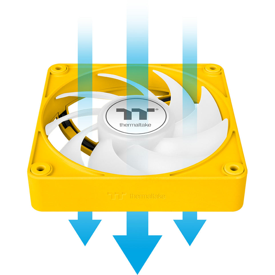 Thermaltake ct120 ex argb sync pc hladilni ventilator bumblebee (paket 3 ventilatorjev) ohišje ventilatorji (rumeni, 3 kosi, 120 x 120 x 25 mm, pwm)