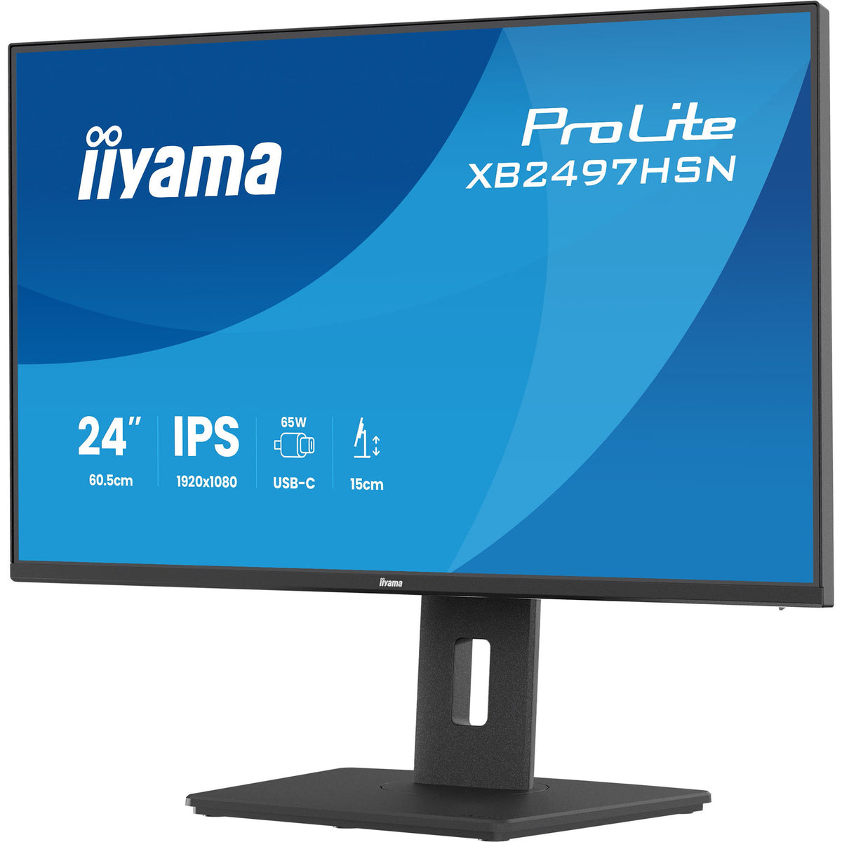 Iiyama prolite xb2497hsn-b1 23.8 monitor (černý (matný), 100 Hz, HDMI, display port, USB-C, audio, LAN)