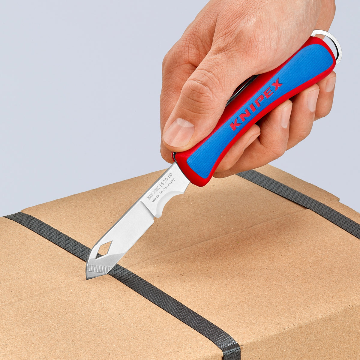 Knipex Elektriker Taschenmesser 16 20 50 sb (rout blo, Längt 120 mm)