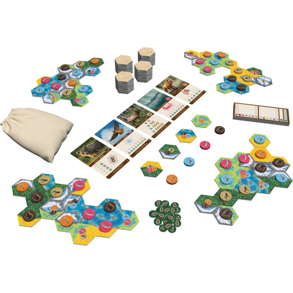 Asmodee Cascadia Brietspill (Englesch, 1 - 4 Spiller, 30 - 45 Minutten, ab 10 Joer)