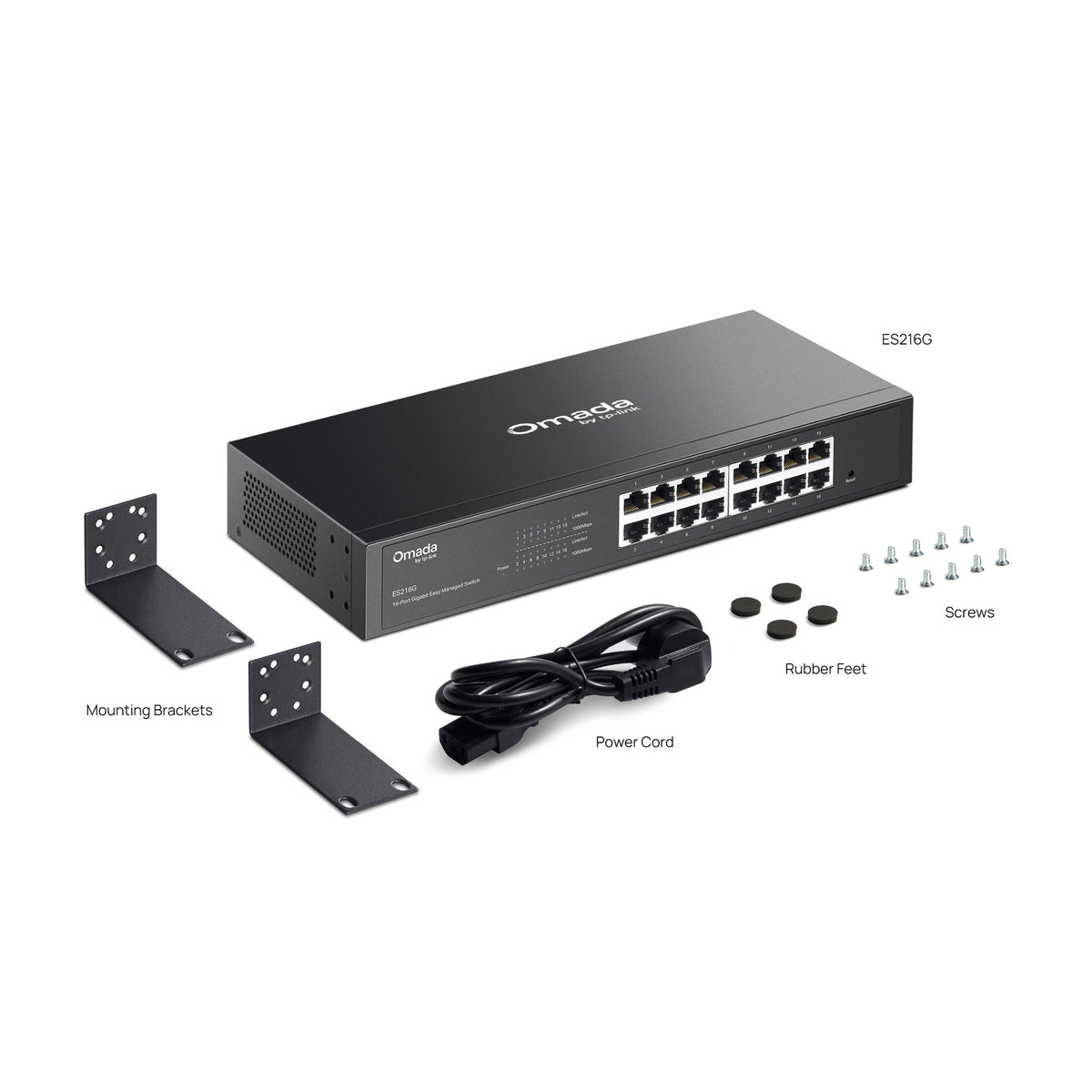 Tp-Link Omada ES216G 16-портов Gigabit Easy Managed Switch (черен)