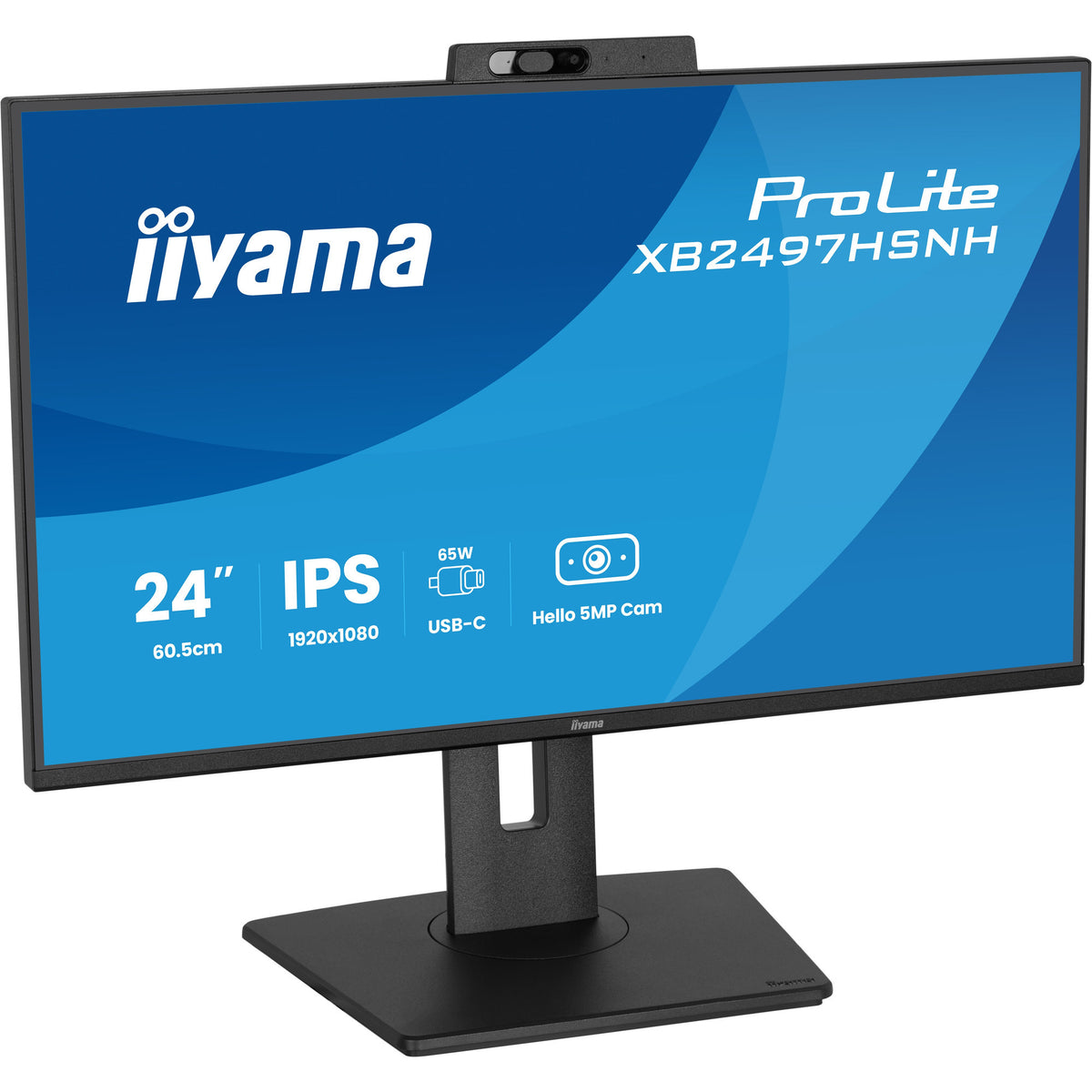 Iiyama prolite xb2497hsnh-b1 23,8 monitor (čierny, HDMI, DisplayPort, LAN, audio, USB-C, webkamera)