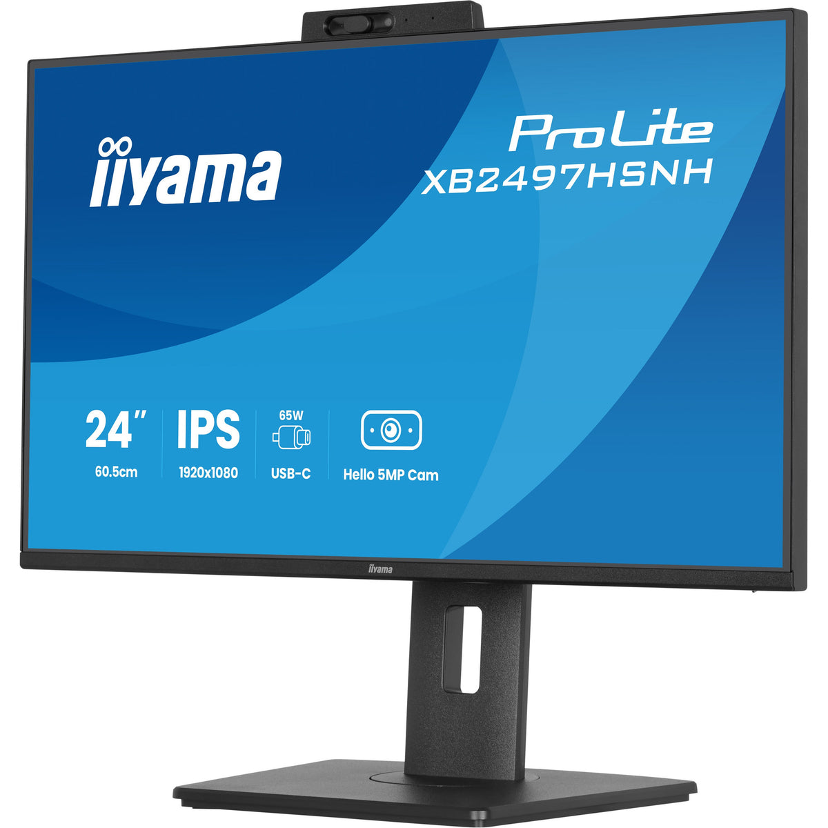 Iiyama prolite xb2497hsnh-b1 23,8 monitor (čierny, HDMI, DisplayPort, LAN, audio, USB-C, webkamera)
