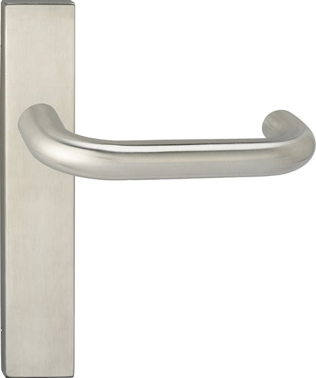 Impresso door handle - wedge - for indoors - square door shield - stainless steel - 2 pieces