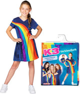 K3 fancy dress - rainbow blue, 6-8 years