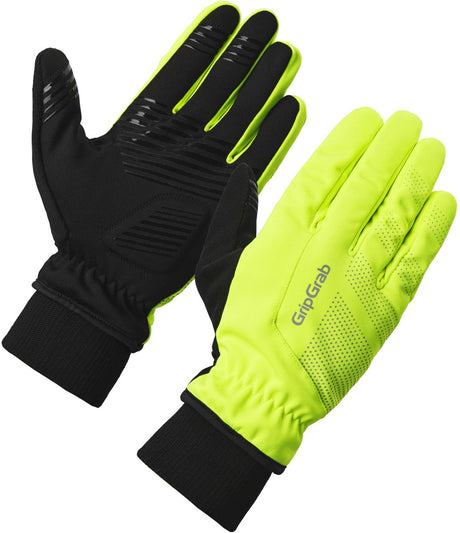 Gripgrab - ride 2 winddichte winter fietshandschoenen met padding gevoerde thermo wielerhandschoenen - geel hi-vis - unisex xl