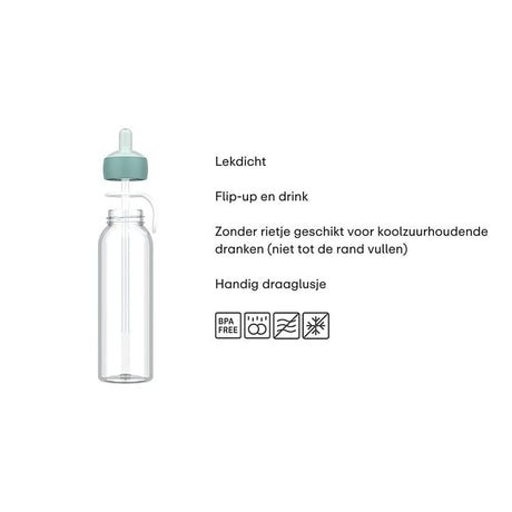 Mepal water bottle flip-up campus 500ml - cool blue
