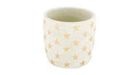 Planter cement 12x12x11cm grey gold