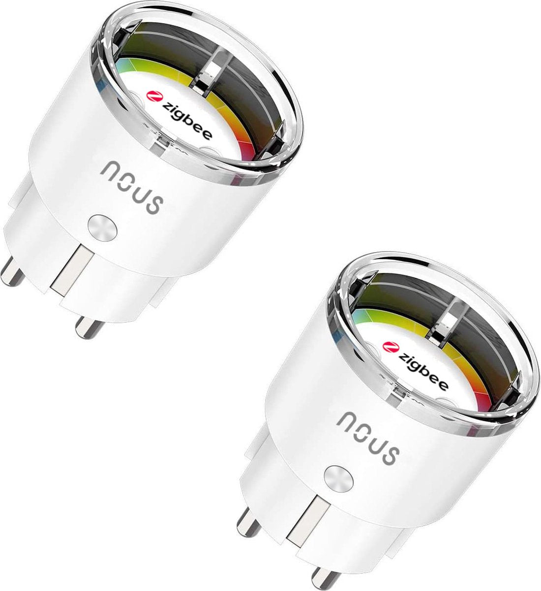 Nous tuya zigbee smart plug 2-pack - tuya or smart life app - requires zigbee hub - max 2500w