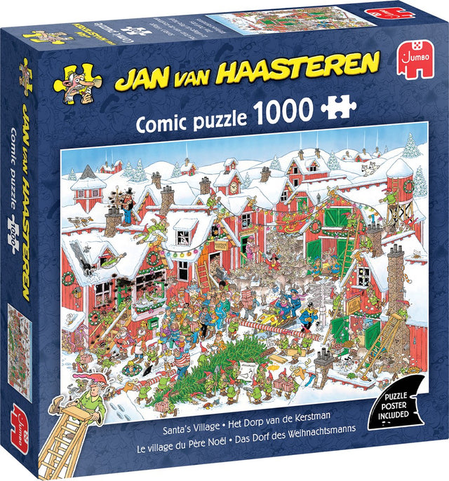 Джъмбо пъзел Jan Van Haasteren Селото на Дядо Коледа 1000 части