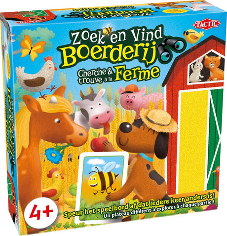 Tactic seek and find farm - board game - foldable barns - 17 playing figures - from 4 years