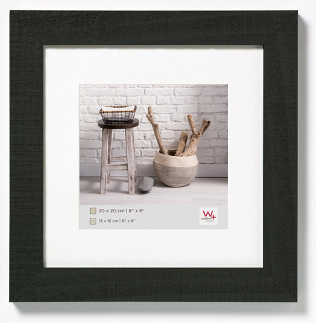 Walther home - wooden frame - photo size 20x20 cm - black