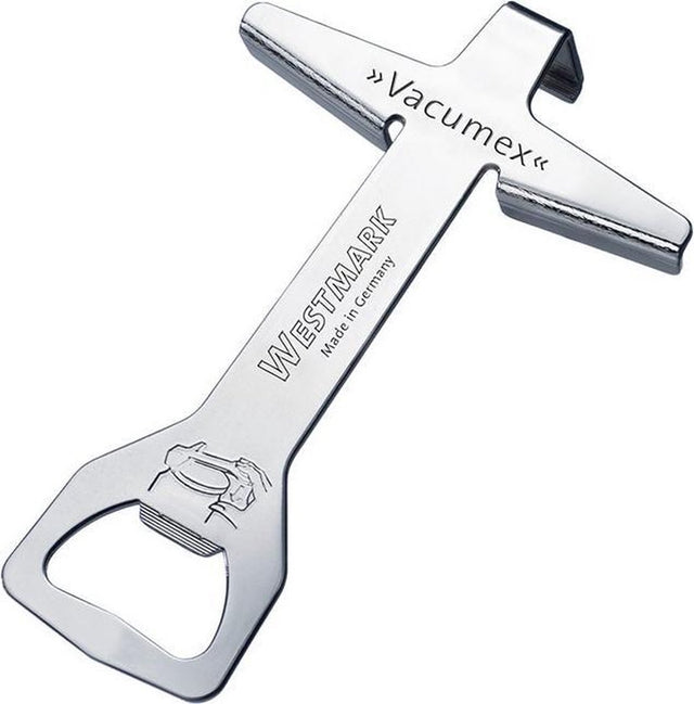 Westmark dop- dekselopener met flesopener, lengte: 13,1 cm, staal, verchroomd, vacumex, zilver, 10562270