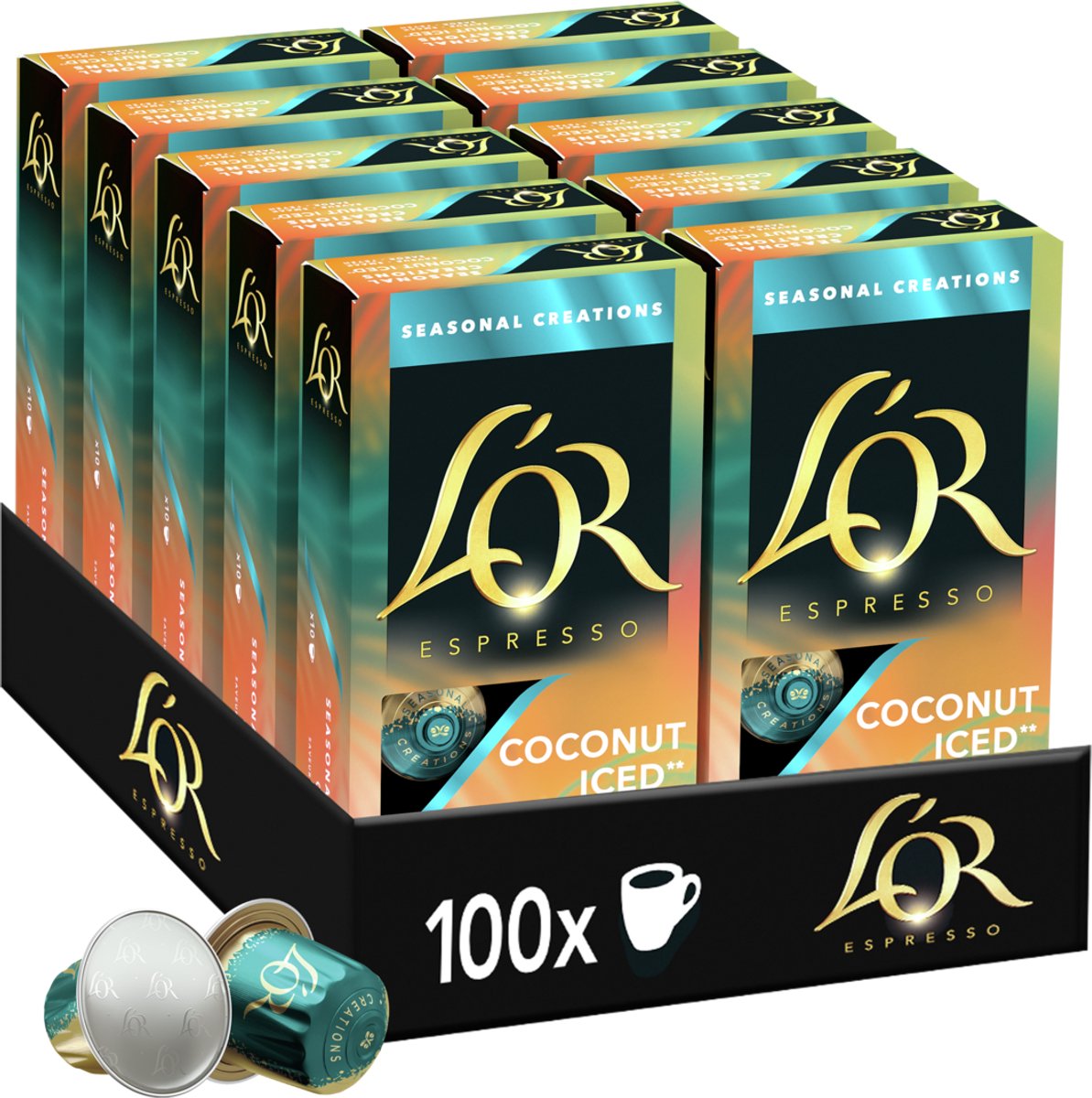 L'or espresso kokos iskaffe koppar - 10 x 10 kapslar