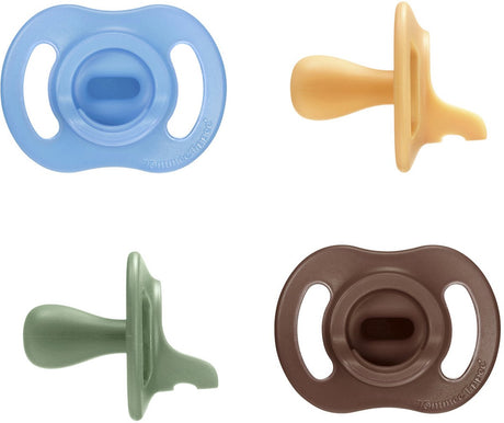Tommee tippee ultra-light stayput pacifier - 18-36 months - set of 4 - one-piece silicone pacifier - blue multi