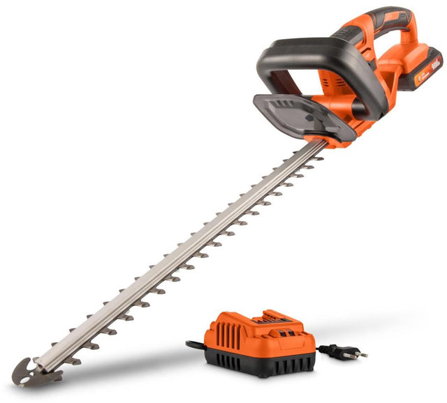 Powerplus dual power cordless hedge trimmer powdpg75321 - 20 v, with battery and charger, blade of 515 mm and cutting distance of 15 mm