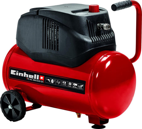 Comhbhrúiteoir leictreach Einhell tc-ac 200 24 8 nó - 1200 w - 8 bar - umar 24 l - cumas súchán: 180 l min - saor ó ola